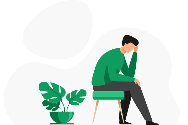 悩んでいる人のイラスト